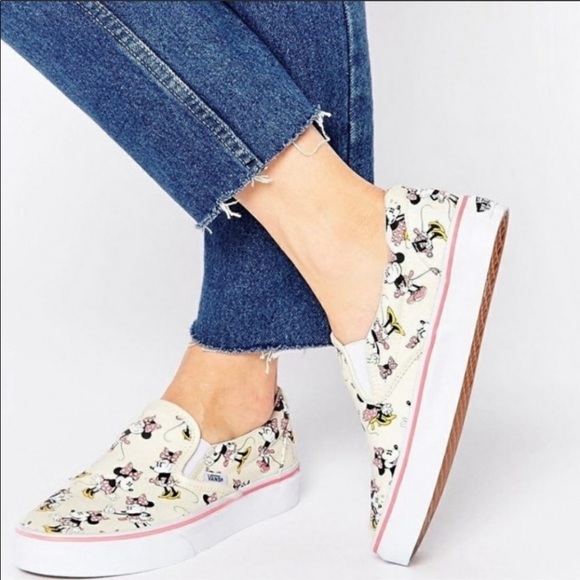 minnie mouse slip ons